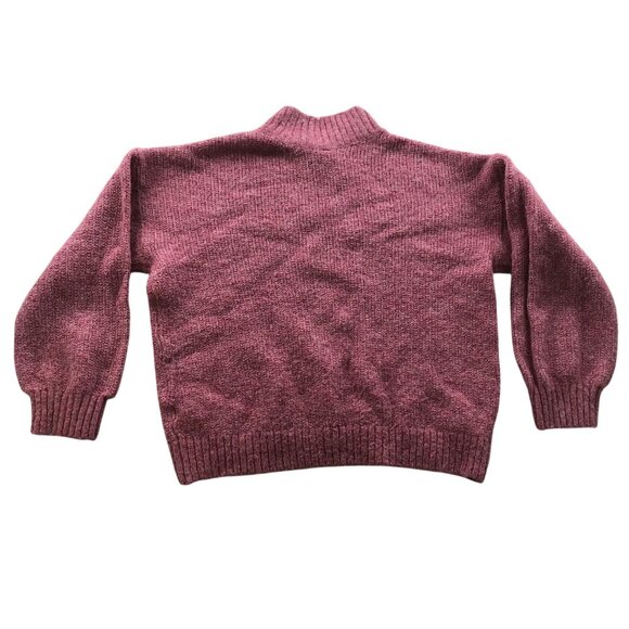 Old Navy Girls Sweater Large Pink Cozy Mock-Neck Shaker-Stitch Cozy - Picture 2 of 8